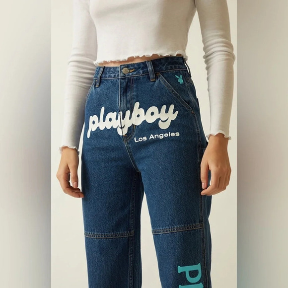 Playboy X PacSun Medium Wash High Rise Carpenter Jeans Size 25 - Picture 7 of 12